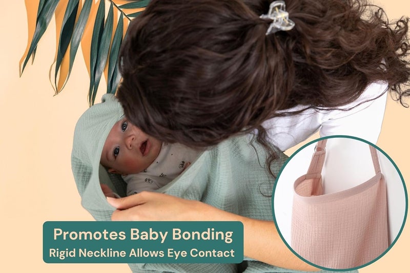 Evergrwn Superior Design Multi-use Privacy Nursing Cover Up for Breastfeeding, 100% Cotton Breathable Nursing Cover with Arch Neckline, Muslin Breastfeeding Cover, Baby Essentials (Rose Taupe) - Image 3